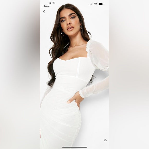 Boohoo White Mess Maxi Dress - Picture 3 of 3